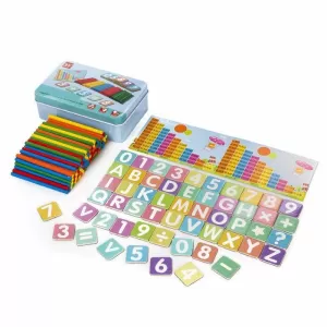 CAJA CON NUMEROS, LETRAS Y SIMBOLOS MAGNETICOS