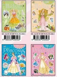 MI LIBRO BRILLANTE DE HADAS Y PRINCESAS CON PEGATINAS (4 TÍTULOS)